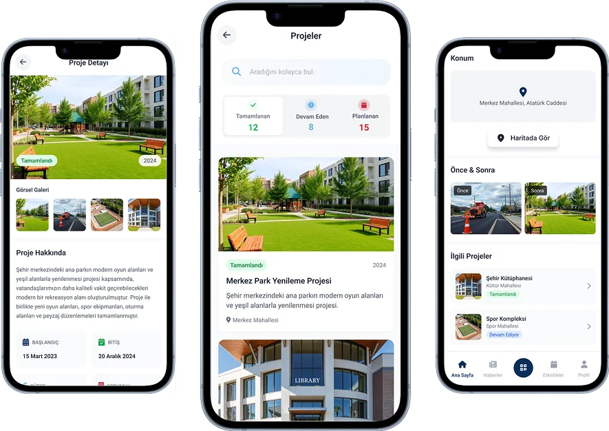 E-Belediye Proje Takibi - Şeffaf Belediye Yönetimi MEKİNSOFT Dijital Belediye Proje Yönetim Modülü - Belediye Projeleri Takip ve Şeffaflık Sistemi