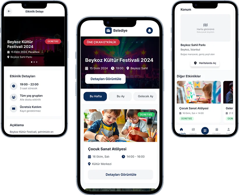 E-Belediye Etkinlik Yönetimi - Akıllı Şehir Kültür Platformu MEKİNSOFT Dijital Belediye Etkinlikler Modülü - Belediye Kültür ve Sanat Etkinlikleri Takip Sistemi